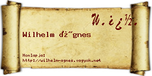 Wilhelm Ágnes névjegykártya