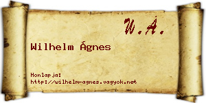 Wilhelm Ágnes névjegykártya